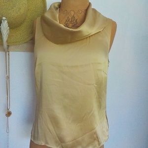 Gold Silk Sleeveless Blouse